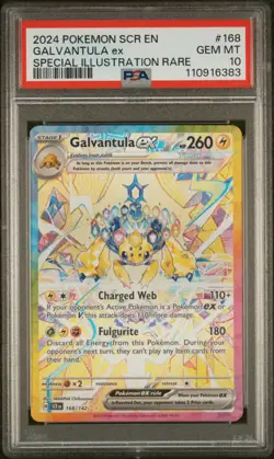 PSA 10 GEM Mint Galvantula ex 168 Special Illustration Rare - Pokemon SV07 SCR - Image 1