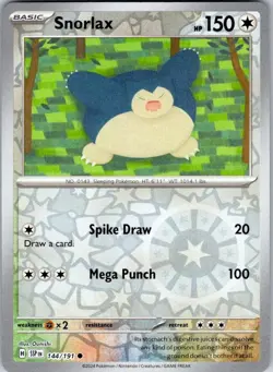 Snorlax 144/191 Common Surging Sparks Pokemon Reverse Holo Near Mint - Image 1