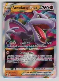 Aerodactyl VSTAR 093/196 Holo Rare VSTAR Lost Origin Pokemon NM - Image 1