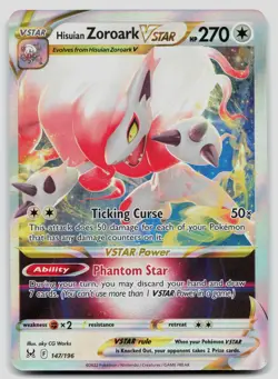 Hisuian Zoroark VSTAR 147/196 Lost Origin Pokemon NM - Image 1