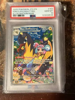 Pokemon 2025 Iono's Kilowattrel 163/159 Sv09: Journey Together PSA 10 Low Pop - Image 1