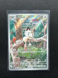 Pokemon TCG Meowth 106/094 Me02: Phantasmal Flames Illustration Rare Holo 70 HP - Image 1