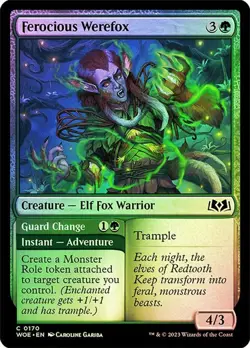 x1 Ferocious Werefox // Guard Change - Foil - Wilds of Eldraine - NM - MTG - Image 1