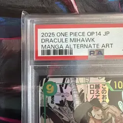 PSA 10 2025 One Piece CCG OP14 Dracule Mihawk Manga Alt Art #119 JP GEM MINT - Image 2