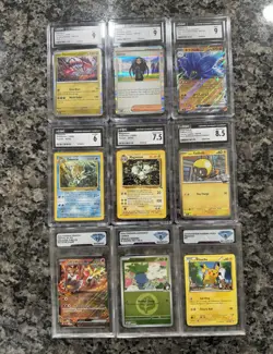 Pokemon CGC Graded 9-Card Holo Lot English Pikachu Eternatus Geeta Fossil - Image 1