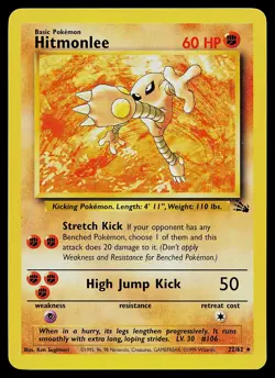 Pokemon Card - Hitmonlee Fossil 22/62 Rare - Image 1