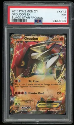 2015 Pokemon Groudon EX XY42 Black Star Promo PSA 7 - Image 1