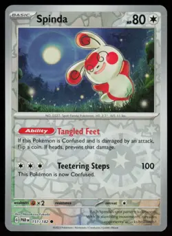 Spinda 151/182 Common Paradox Rift Pokemon Reverse Holo Near Mint - Image 1