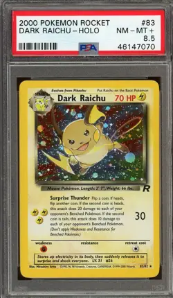 2000 Pokemon - Dark Raichu Holo PSA 8.5 - Image 1
