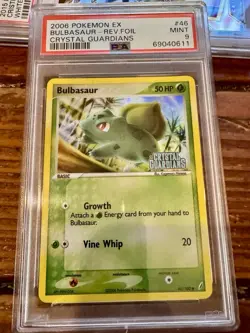 POKEMON 2006 EX Crystal Guardians BULBASAUR Reverse Foil #46 PSA 9 Rare! - Image 1