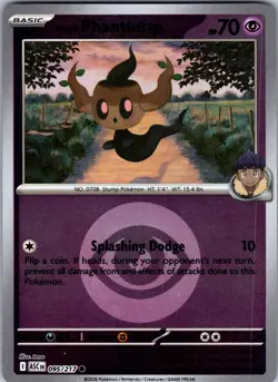 Hop's Phantump (Energy Symbol Pattern) 095/217 Holo ASC Pokemon Reverse Holo NM - Image 1