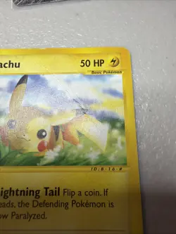 Pikachu 124/165 Common Expedition Base Set Pokemon DMG - Image 2