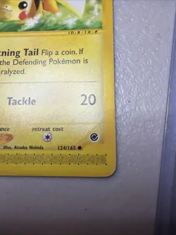 Pikachu 124/165 Common Expedition Base Set Pokemon DMG - Image 5