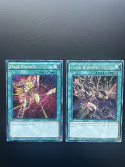 Yugioh Dark Burning Magic + Dark Burning Attack LDK2-ENS04/ ENS05 Secret NM/LP - Image 1