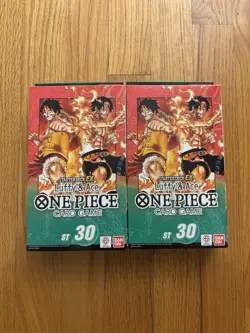 One Piece TCG Starter Deck ST-30 Luffy and Ace English Lot Of 2 Sealed Boxes - Image 1