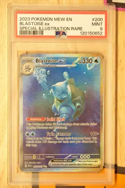 2023 POKEMON MEW EN-151 SPECIAL ILLUSTRATION RARE #200 BLASTOISE EX PSA 9 - Image 1