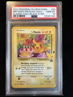 ______'s Birthday Pikachu 24/53 Celebrations: Classic PSA 10 Pokemon - Image 1