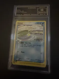 Pokemon TCG Lotad 66/100 EX Sandstorm Crowned Gem 10 - Image 1