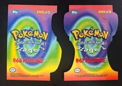 2x Lot 2000 Topps Pokemon Series 3 Die-Cut Machoke Machamp EVO11 12 Embossed - Image 2