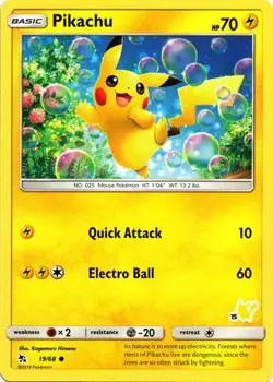 Pikachu (19/68) (Pikachu Stamp #15) Battle Academy 2020​ - Near Mint Pokemon TCG - Image 1