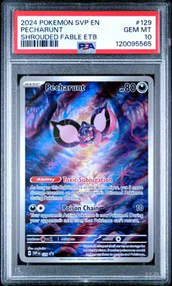 2024 Pokemon SVP EN Pecharunt #129 Promo Shrouded Fabel ETB PSA 10 - Image 1