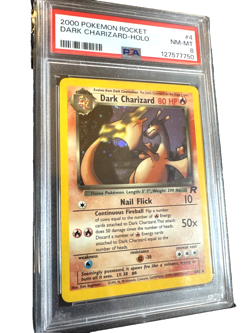 Dark Charizard 4/82 Team Rocket Holo w/ Beautiful Swirl PSA 8 Pokemon - Image 1