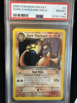 Dark Charizard 4/82 Team Rocket Holo w/ Beautiful Swirl PSA 8 Pokemon - Image 5
