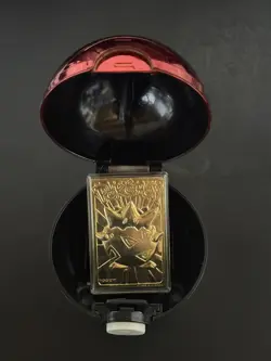 1999 Pokemon Togepi 24k Gold Plated trading Card And Pokeball Burger King - Image 1