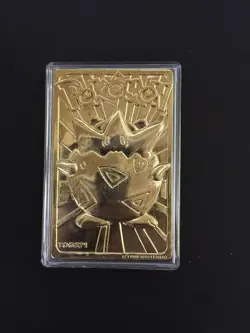 1999 Pokemon Togepi 24k Gold Plated trading Card And Pokeball Burger King - Image 2