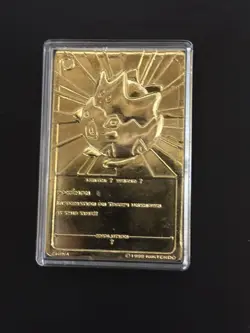 1999 Pokemon Togepi 24k Gold Plated trading Card And Pokeball Burger King - Image 3