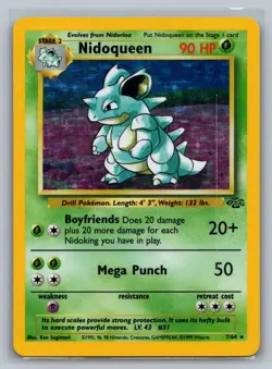 Nidoqueen (7) Jungle #07/64 Holo Rare Pokemon Card - Image 1