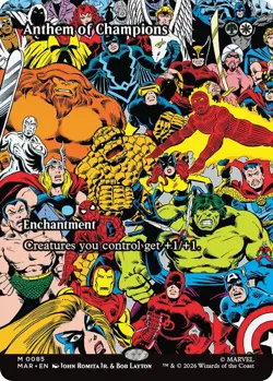 x1 Anthem of Champions - Borderless M MTG Marvel Universe M/NM, English - Image 1