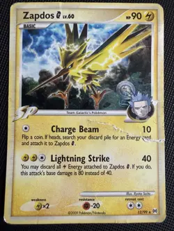 Zapdos G Holo Rare Holo Arceus 12/99 Pokemon TCG Damaged - Image 1