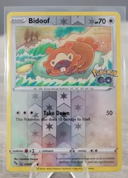 Bidoof (Peelable Ditto) 059/078 Pokemon GO Reverse Holo NM (Unpeeled) - Image 1