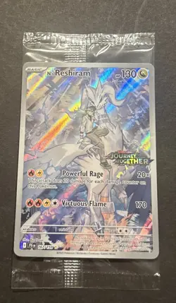 2025 SCARLET & VIOLET JOURNEY TOGETHER N’S RESHIRAM ‘IR’STAMPED SEALED PROMO - Image 1