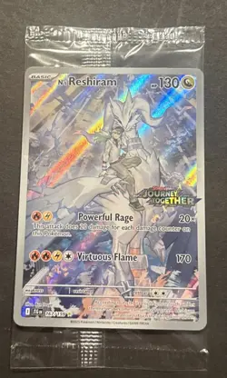 2025 SCARLET & VIOLET JOURNEY TOGETHER N’S RESHIRAM ‘IR’STAMPED SEALED PROMO - Image 2