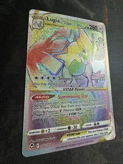 Lugia VSTAR 2022 Pokemon Silver Tempest 202/195 Secret Rainbow Rare - NM - Image 4
