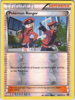 Pokemon Ranger – Pokemon TCG XY Steam Siege 104/114 Reverse Holo Supporter LP - Image 1
