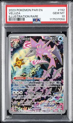 2023 POKEMON PAR EN-PARADOX RIFT ILLUSTRATION RARE #192 VELUZA PSA 10 - Image 1