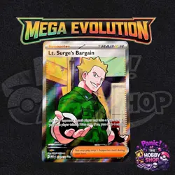 Pokemon TCG Lt. Surge's Bargain Full Art Holo Rare 170/132 Mega Evolutions M/NM - Image 1