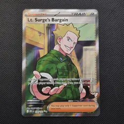 Pokemon TCG Lt. Surge's Bargain Full Art Holo Rare 170/132 Mega Evolutions M/NM - Image 2