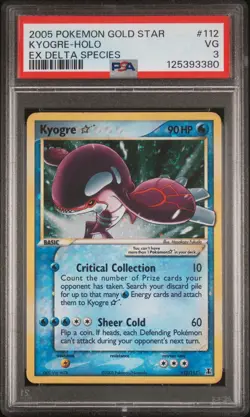 2005 Pokemon Ex Delta Species #112 Kyogre Gold Star PSA 3 with Swirl 🌀 Pop 104 - Image 1