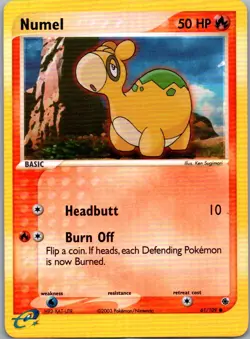 Numel 61/109 Common Ruby & Sapphire Pokemon REVERSE HOLO Near Mint - Image 1
