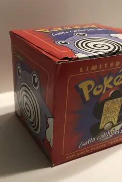 1999 Nintendo Pokemon 24K Gold Plated Poliwhirl Metal Card W/ COA Pokeball Case - Image 2