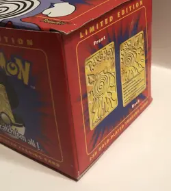 1999 Nintendo Pokemon 24K Gold Plated Poliwhirl Metal Card W/ COA Pokeball Case - Image 3