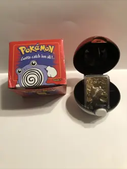 1999 Nintendo Pokemon 24K Gold Plated Poliwhirl Metal Card W/ COA Pokeball Case - Image 5