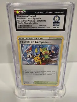 CGC WORLD RECORD 1/1 2022 Pokemon Spanish Champions Festival Stamp PROMO SWSH296 - Image 1