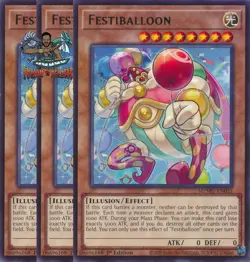 Yugioh! 3x Festiballoon MZMU-EN035 Rare 1st Ed NM - Image 1