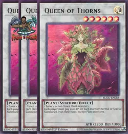 Yugioh! 3x Queen of Thorns BLGG-EN088 Ultra Rare 1st Ed NM - Image 1