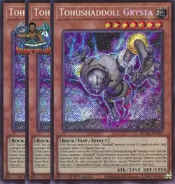 Yugioh! 3x Tohushaddoll Grysta BLGG-EN021 Secret Rare 1st Ed NM - Image 1